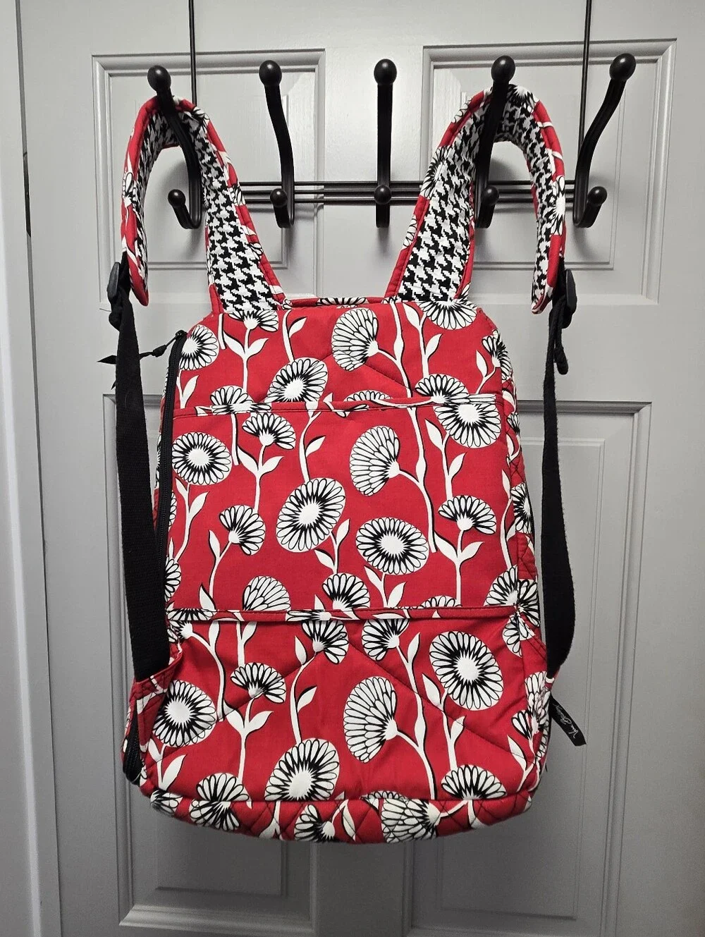 Vera Bradley Red Floral Quilted Backpack
